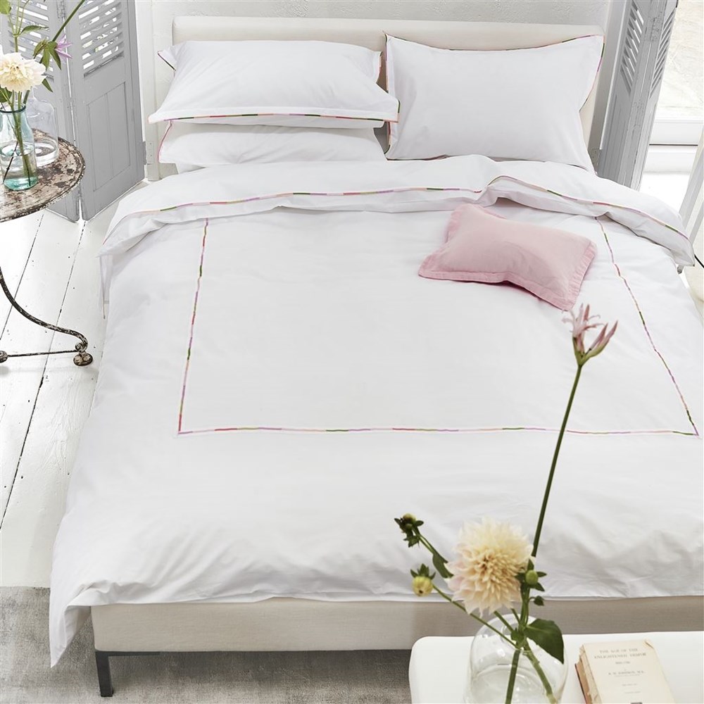 Pimlico Embroidered Bedding in Peony Pink by Designers Guild